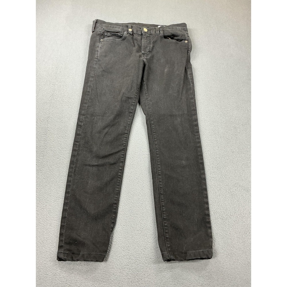 Aviator Jeans Womens 31‎ Black Charcoal Slim Boyfriend Mid Rise Stretch Made USA